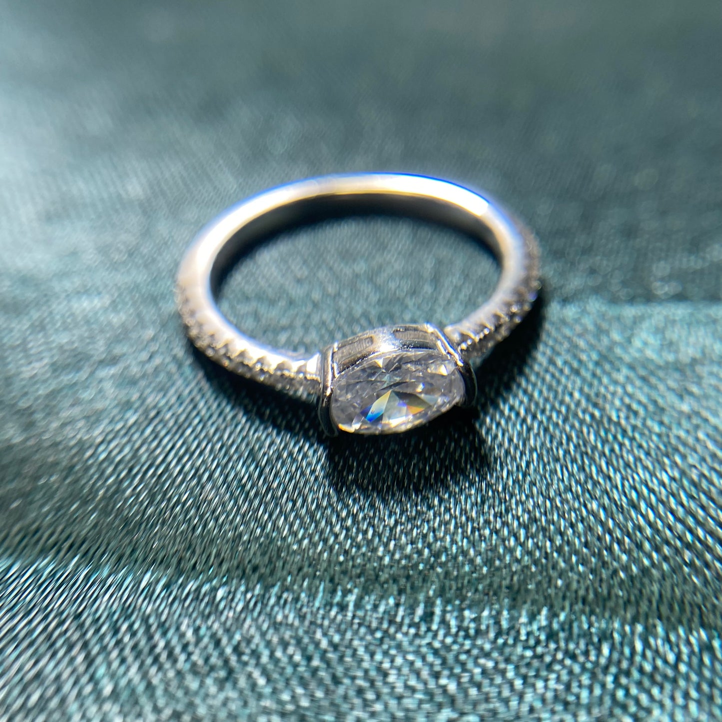 Silver Cz Love Ring
