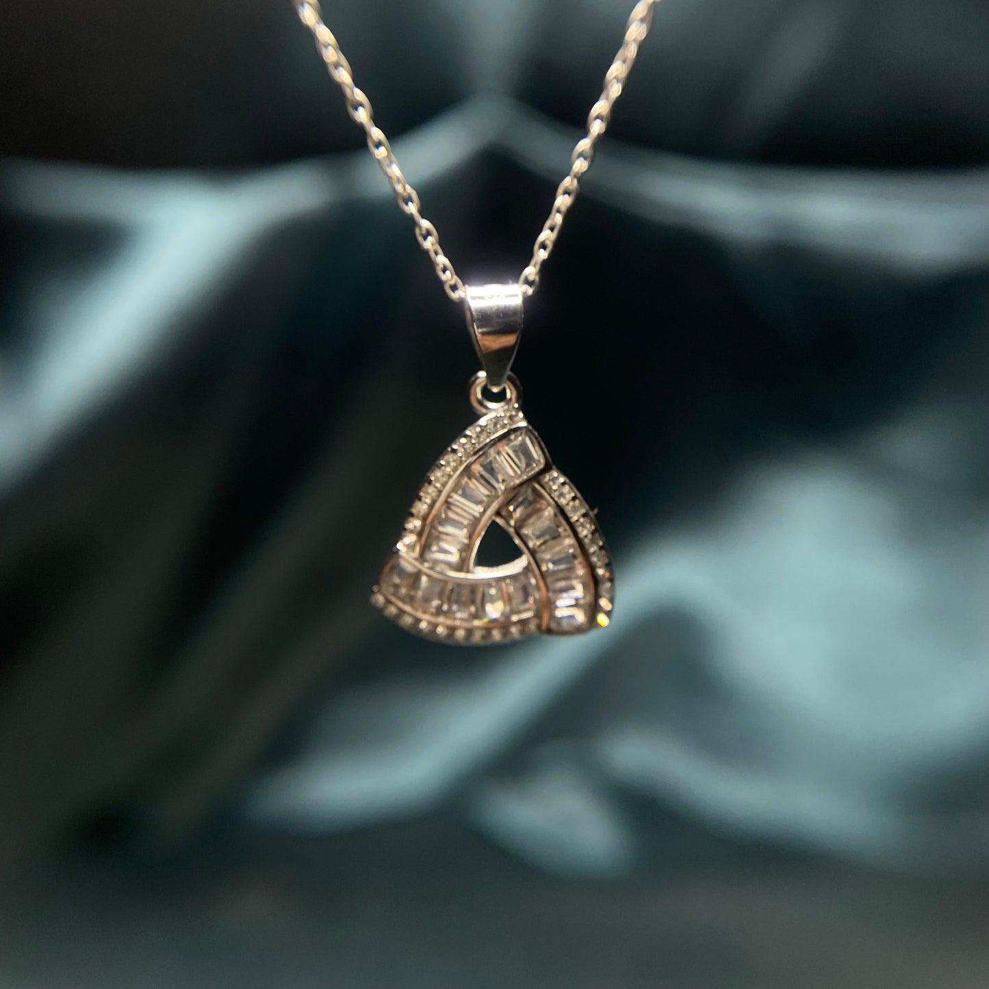 Triangle Cz Pendant Set