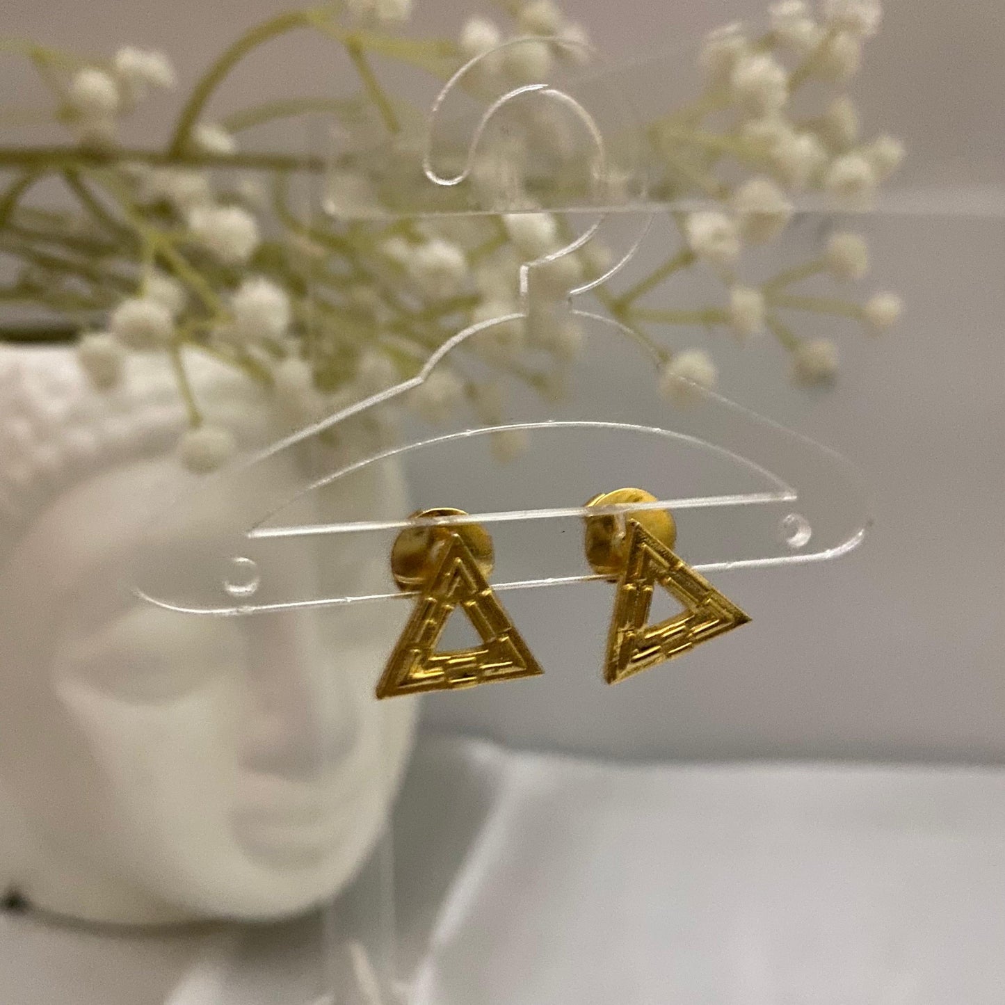 18 KT Gold Plated Triangle Studs