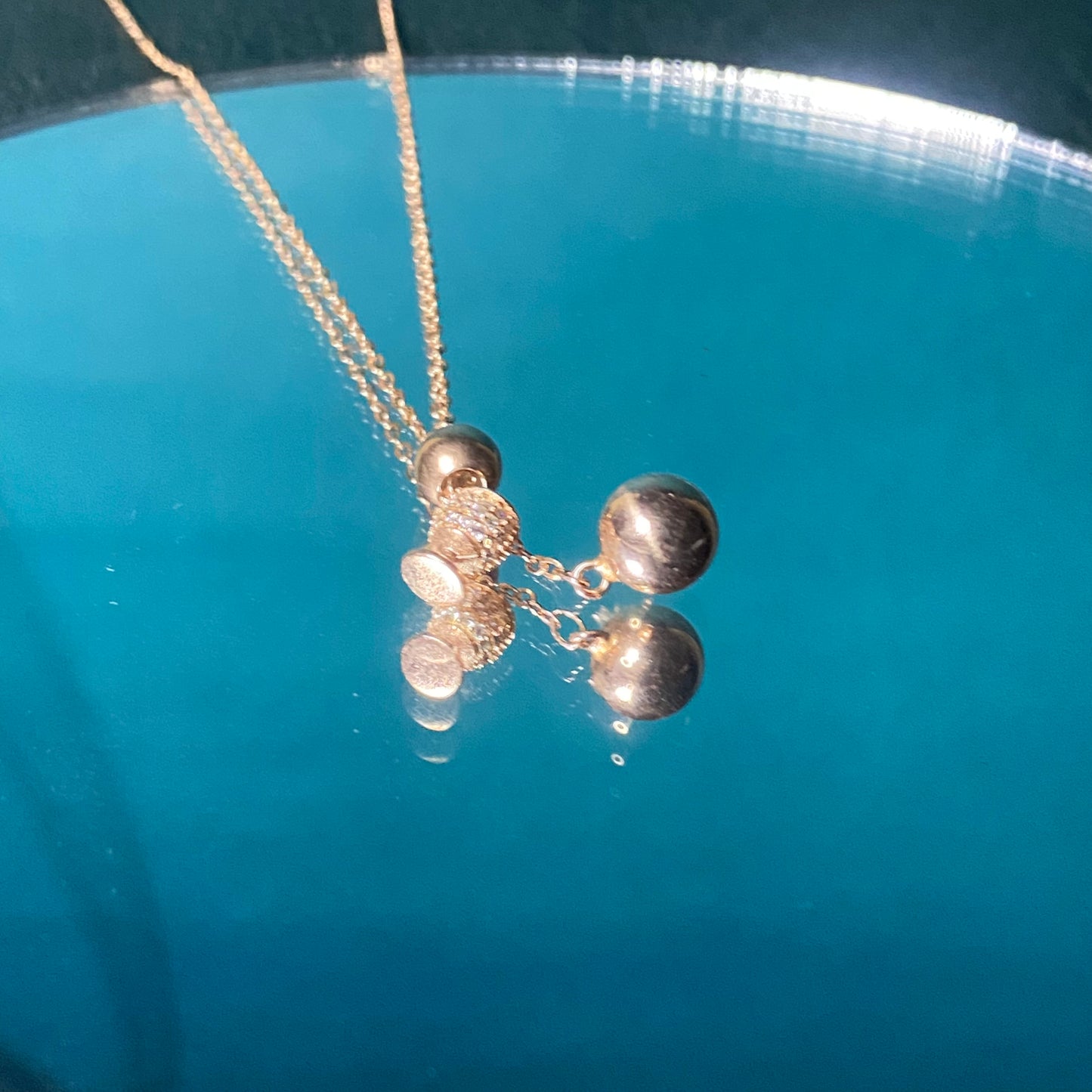 Rose Gold Plated Wine Glass Pendant