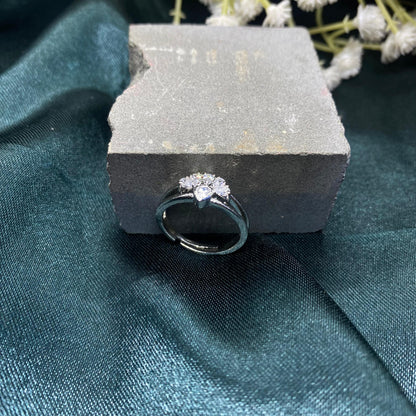 Silver Swarovski Adjustable Marquise Ring