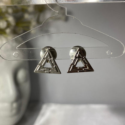 Silver Triangle Studs