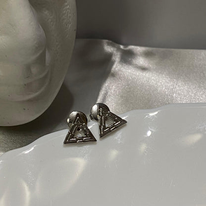 Silver Triangle Studs