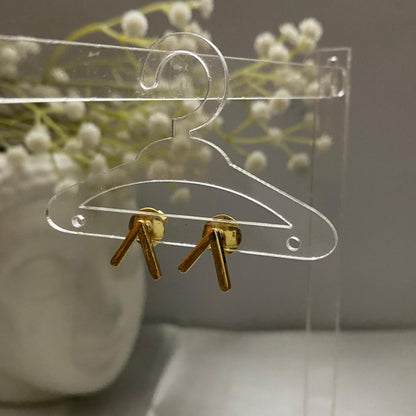 18 KT Gold Plated V Studs