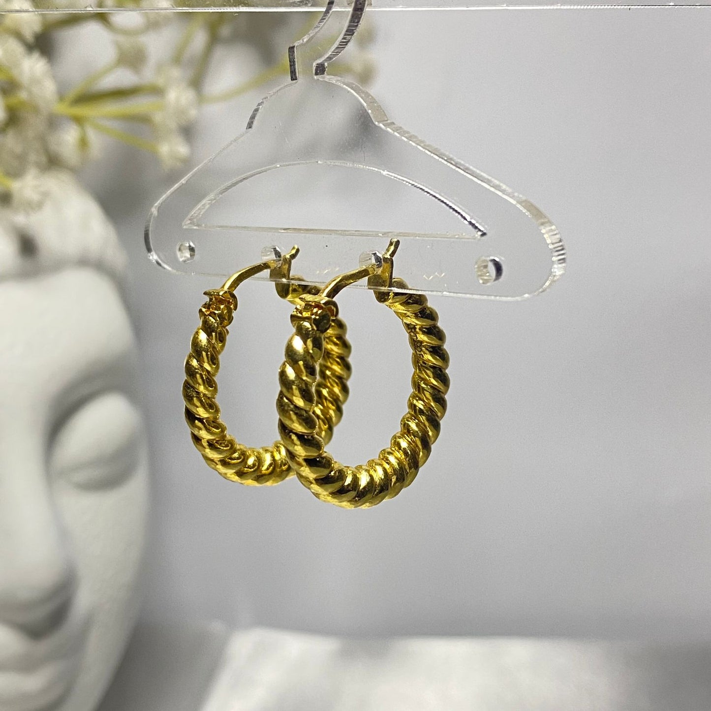 Premium 18 KT Gold Plated Twisted Hoops